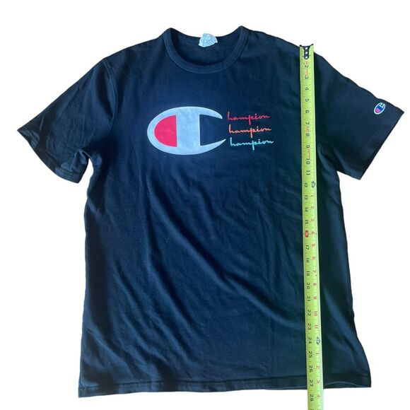 Champion Vintage 90s Logo T Shirt Script Spellout Graphic Embroidered Size Large - Picture 6 of 7